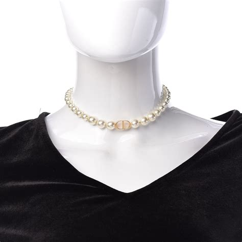 christian dior pearl choker|genuine christian dior necklace.